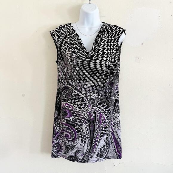 WHITE HOUSE BLACK MARKET Sleeveless Drape Neck Sheath Mini Dress, S - Picture 3 of 10